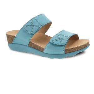 Dansko Maddy Milled Nubuck Sandal in Lagoon Blue Size 38